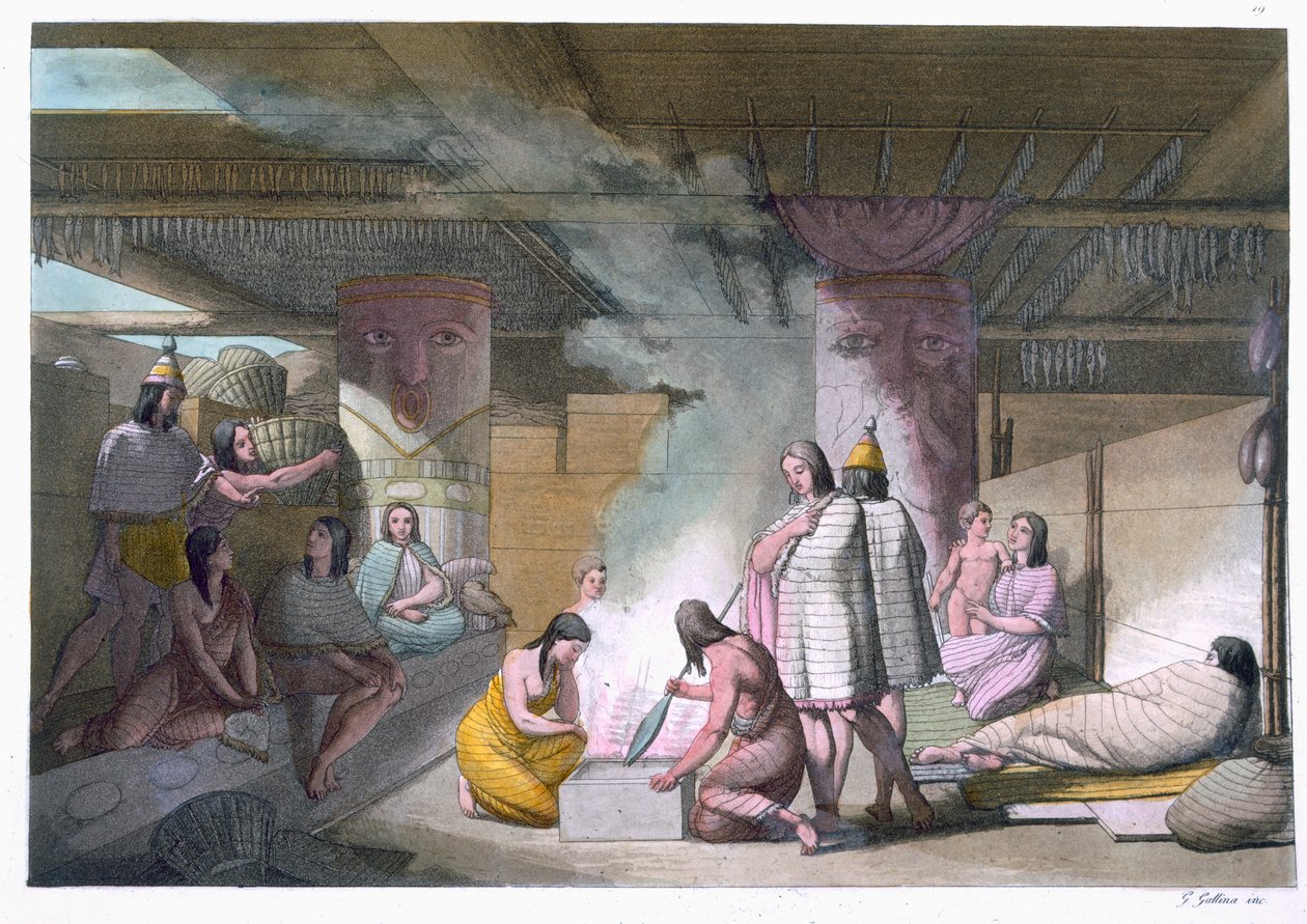 Interior of Nootka Tribe Cabin, from 