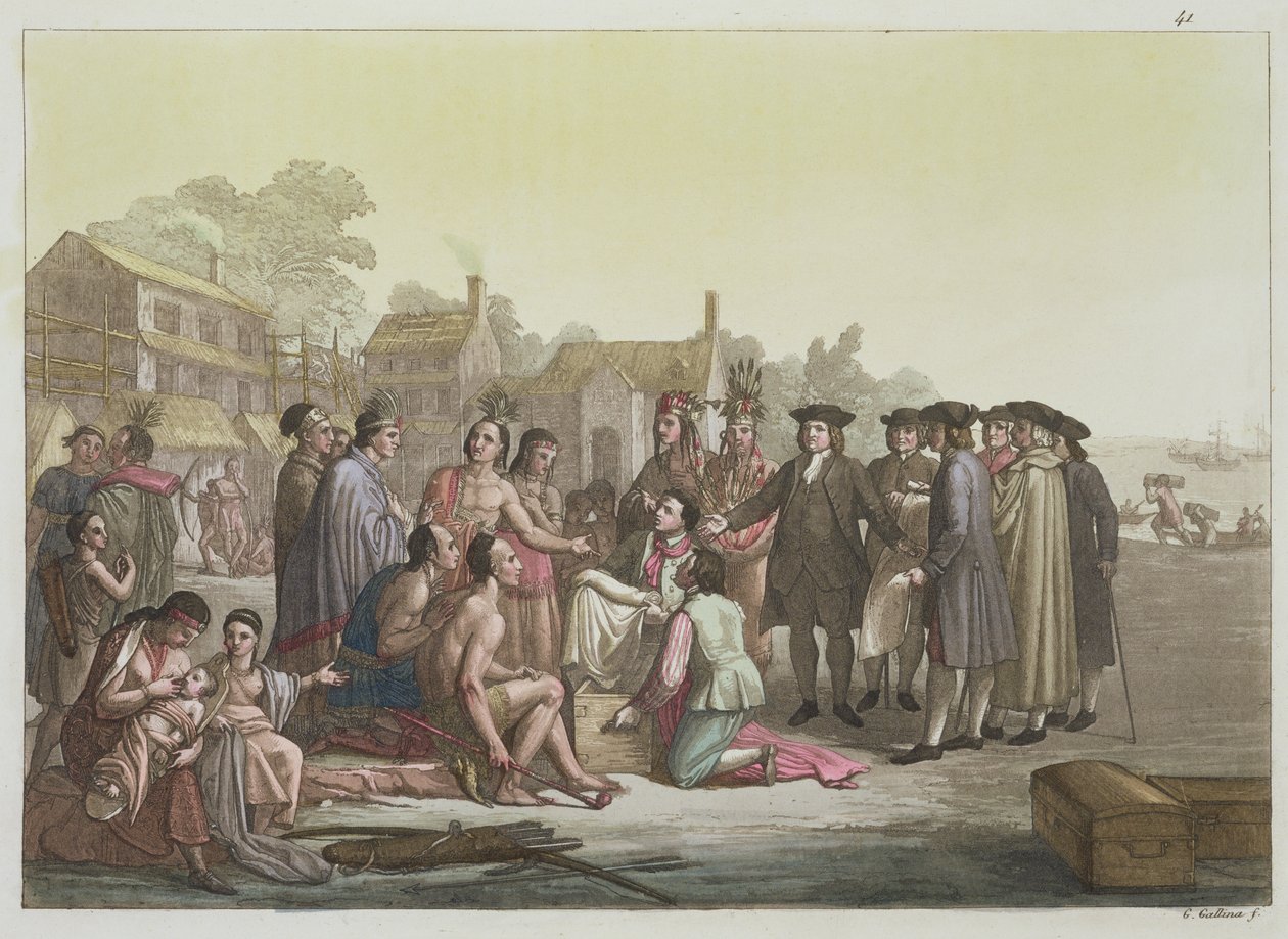 William Penn Negotiating the Treaty Leading to the Foundation of Pennsylvania, from 