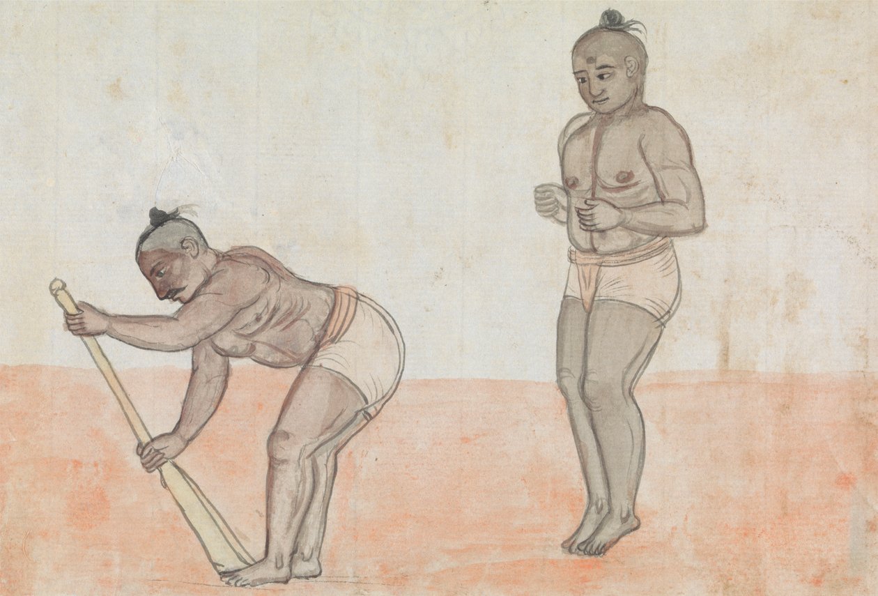 Two Jeyties Exercising by Gangaram Chintaman Tambat