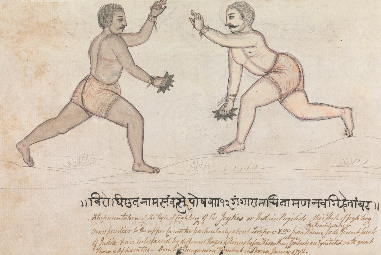 Two Jeyties Fighting by Gangaram Chintaman Tambat