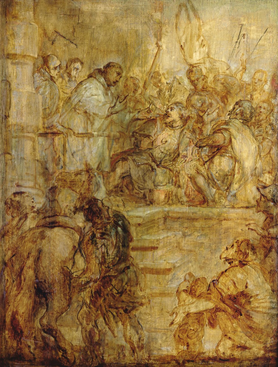 William, Duke of Aquitaine, converted by St. Bernard by Gaspar De Crayer