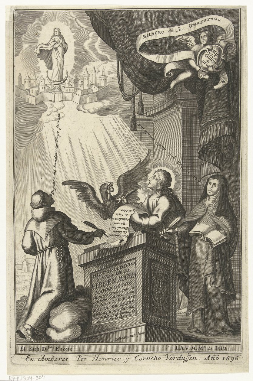 The Virgin Mary Assumed into Heaven from Historia Divina y Vida de la Virgen Maria by Gaspar Bouttats