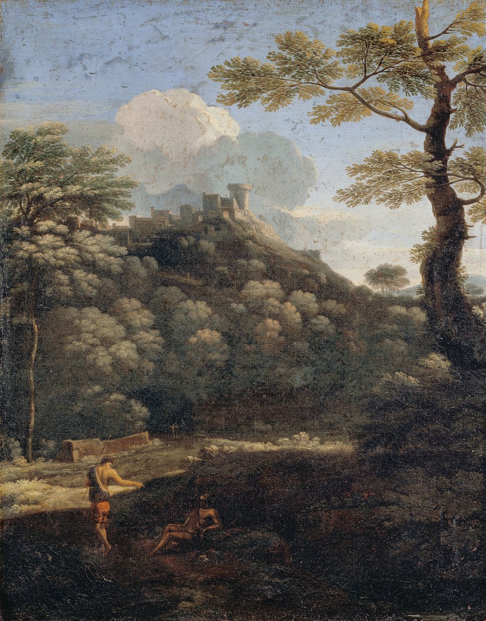 A Castle in a Wood by Gaspard Poussin Dughet