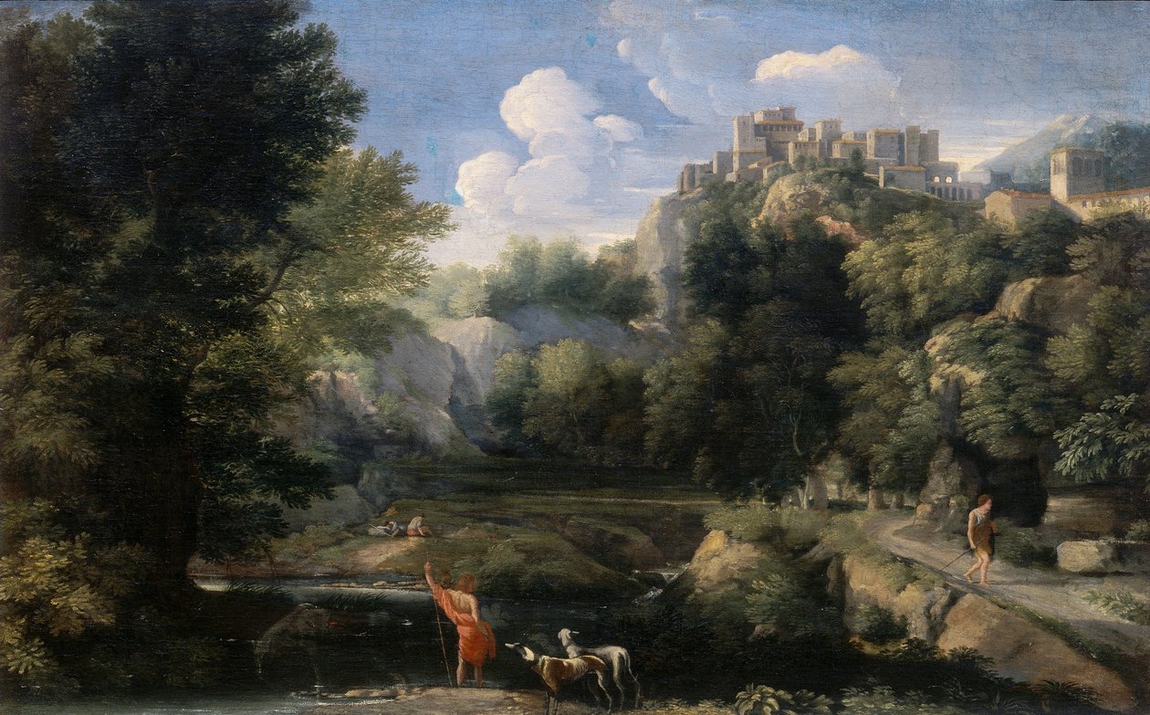 Landscape with Shepherds by Gaspard Poussin Dughet