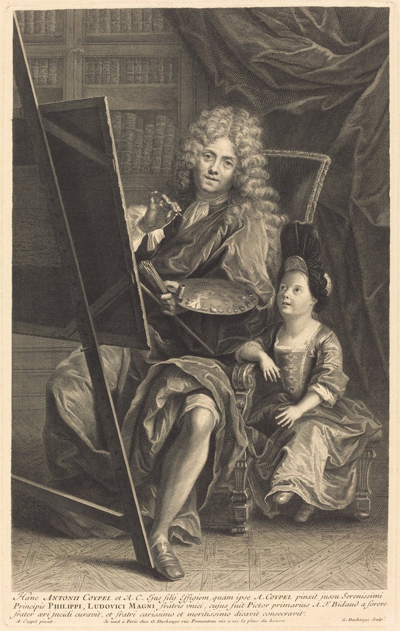 Antoine Coypel and His Son by Gaspard Duchange after Antoine Coypel