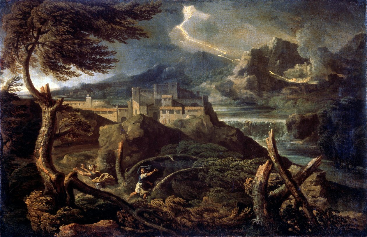 Landscape with Lightning by Gaspard Dughet