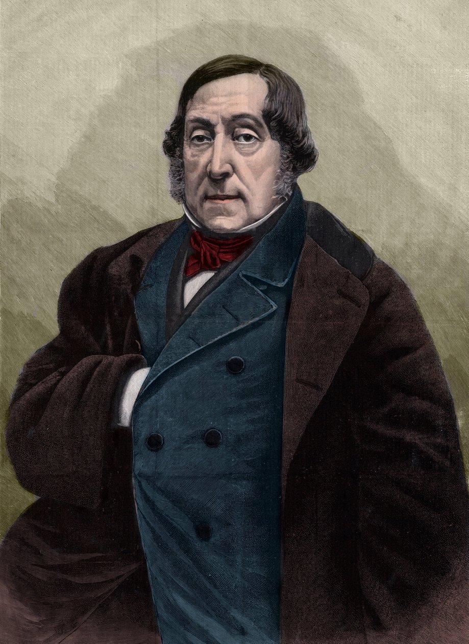 Portrait of Gioachino Rossini (1792-1868), Italian composer - Engraving after the photograph by Nadar by Gaspard Felix Tournachon Nadar