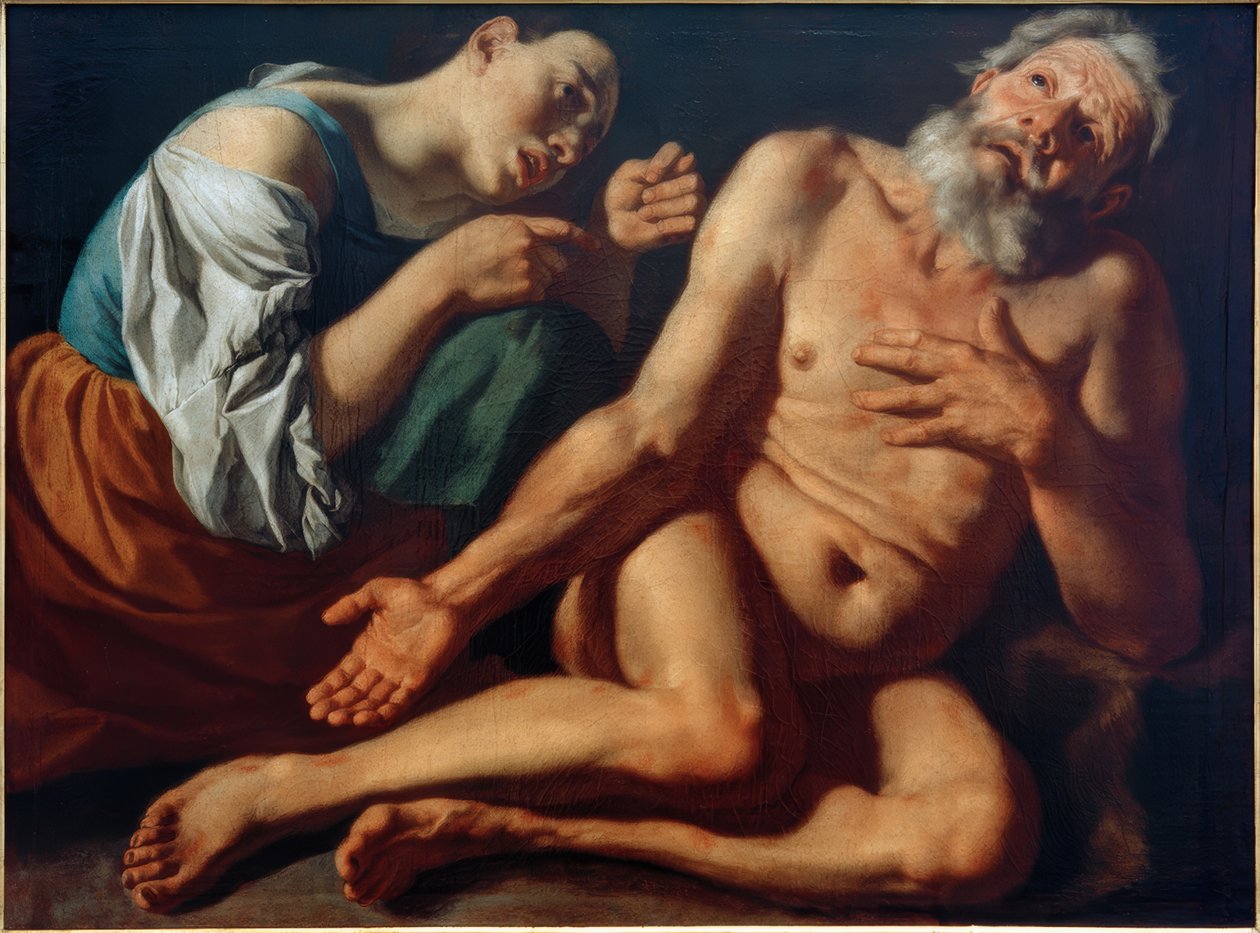 Job Mocked by His Wife by Gaspare Traversi