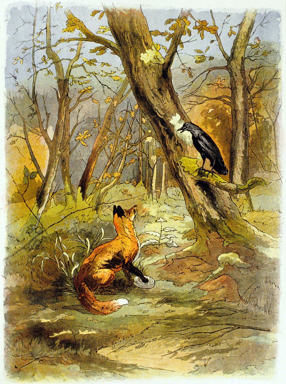 La Fontaine's Fable: The Crow and the Fox by Gaston Gelibert