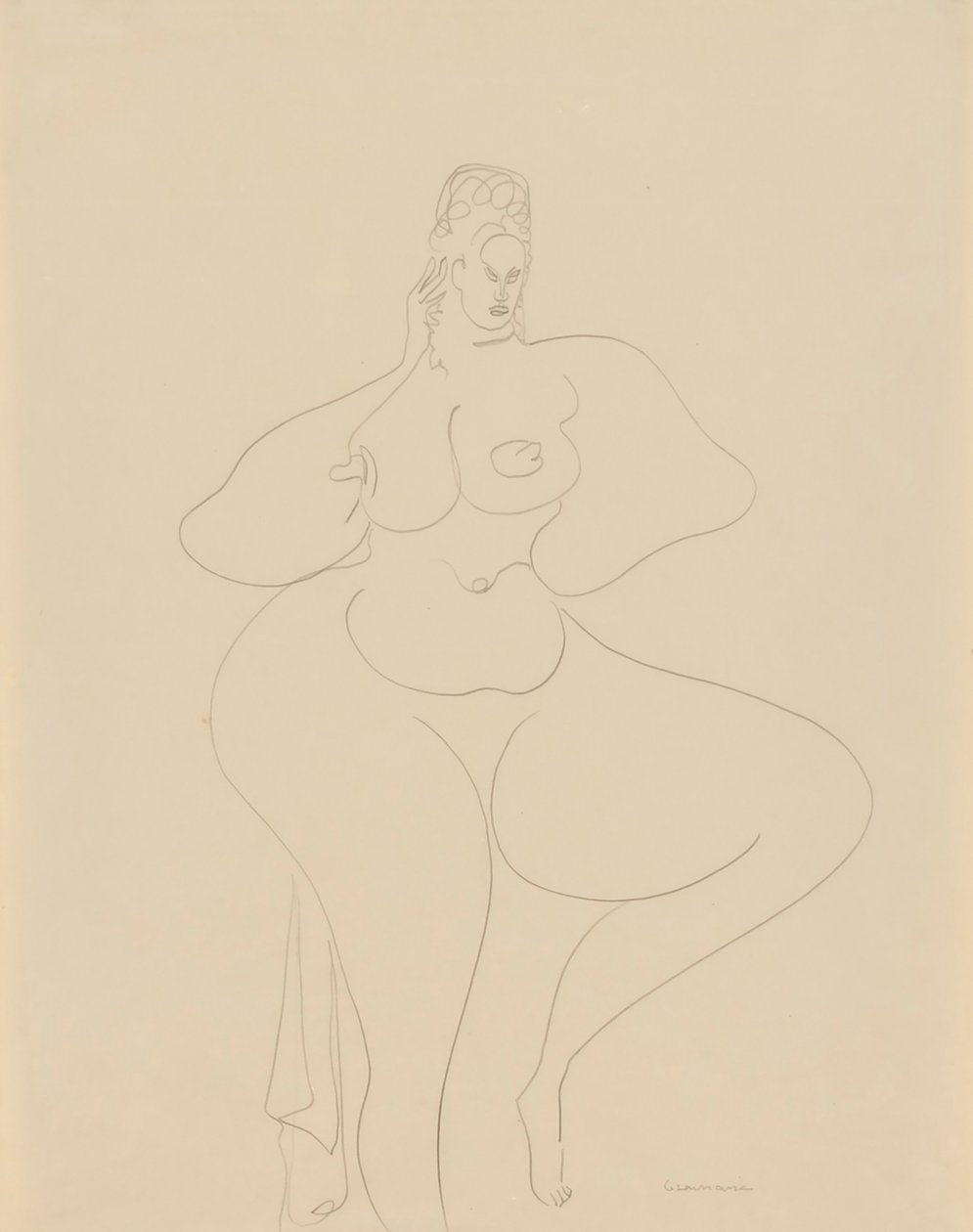 Nude Dancer with Drape by Gaston Lachaise