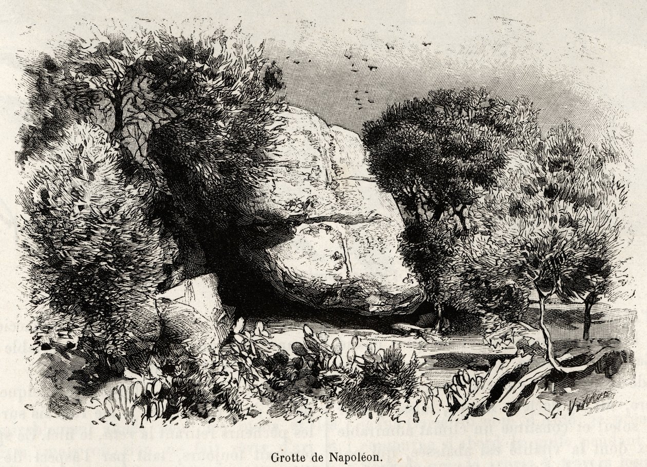 The cave Napoleon loved to take refuge as a child to study and meditate by Gaston Vuillier