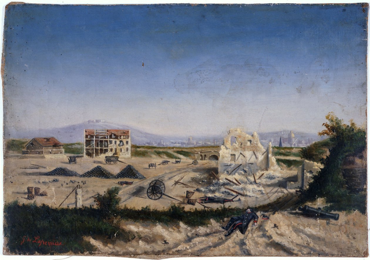 Le Fort de Vanves, during the 1870 war, circa 1870 by Gaston de Laperrière