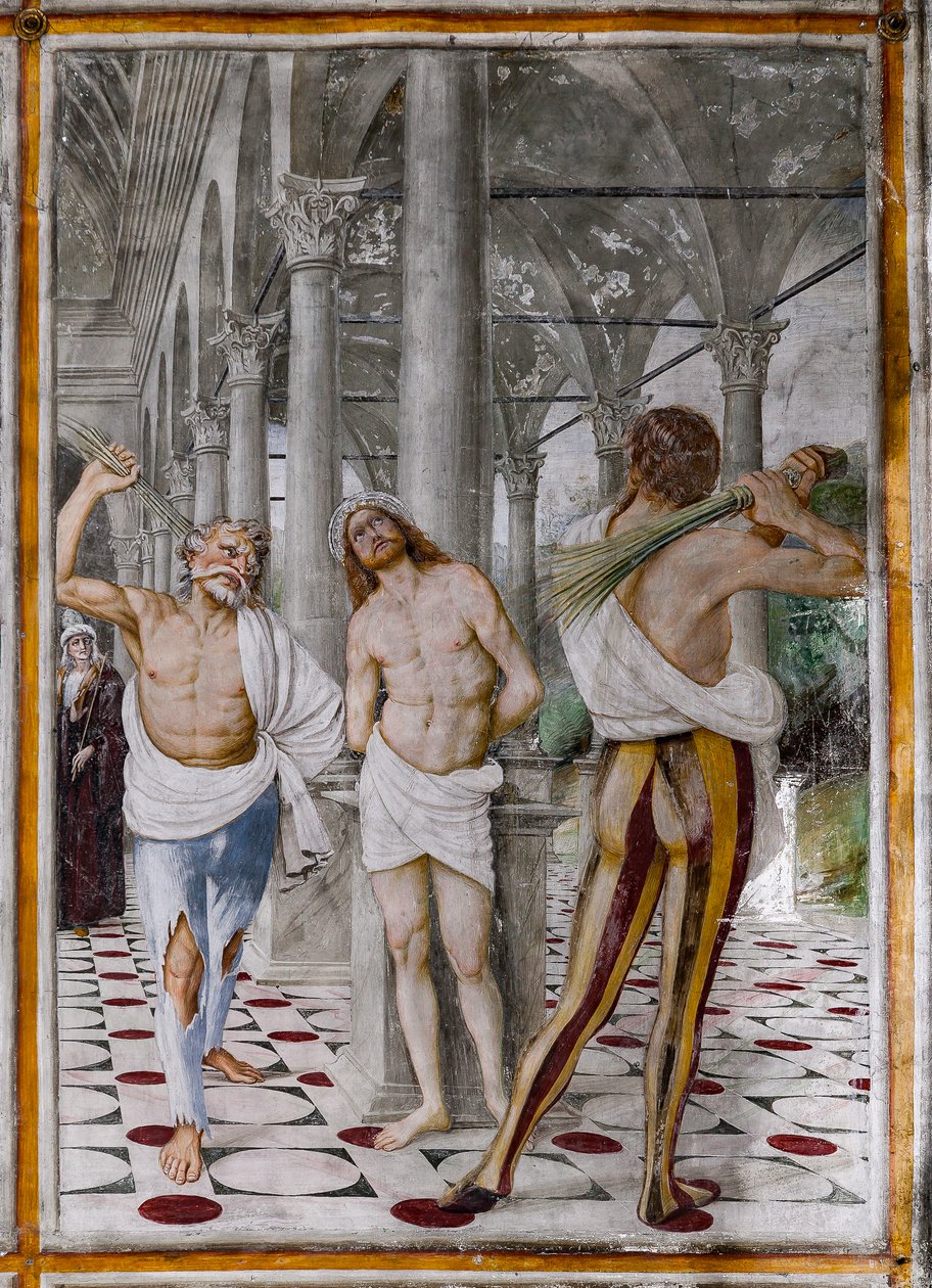 Detail of The Flagellation of Christ, from The life and the Passion of ...
