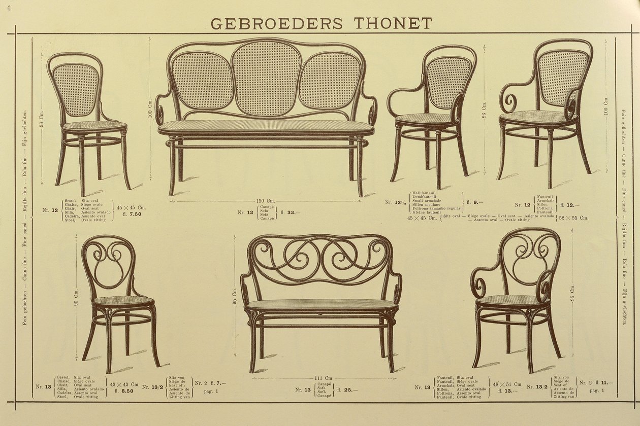 Chair and Sofa Catalogue of the Thonet Brothers by Gebruder Thonet