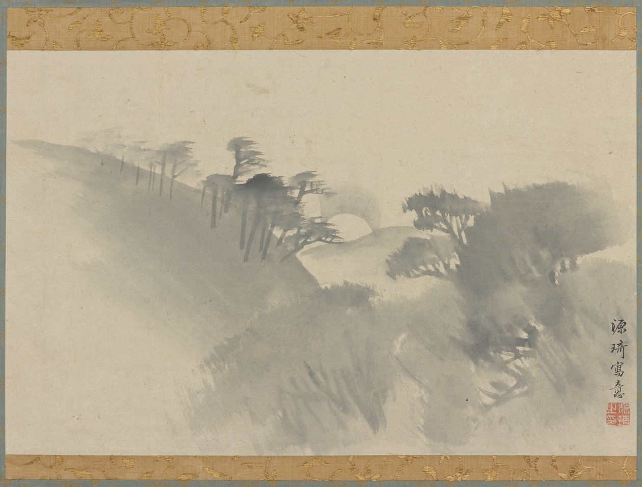 Landscape with Hill, Trees, and Moonrise by Genki