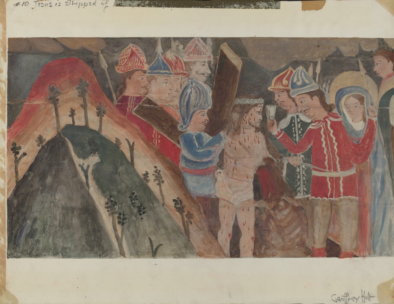 Station of the Cross No. 10: Jesus is Stripped of His Garments by Geoffrey Holt