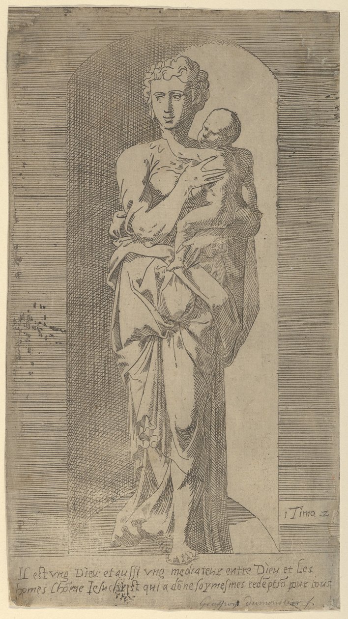 Virgin and Child in a Niche, mid 16th century by Geoffroy Dumoûtier