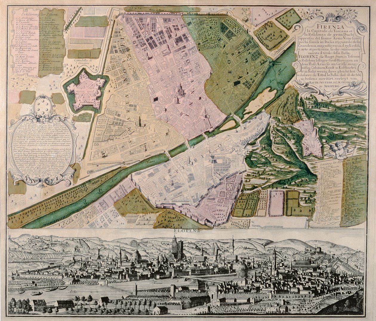 Map of Florence with a Perspectival View
