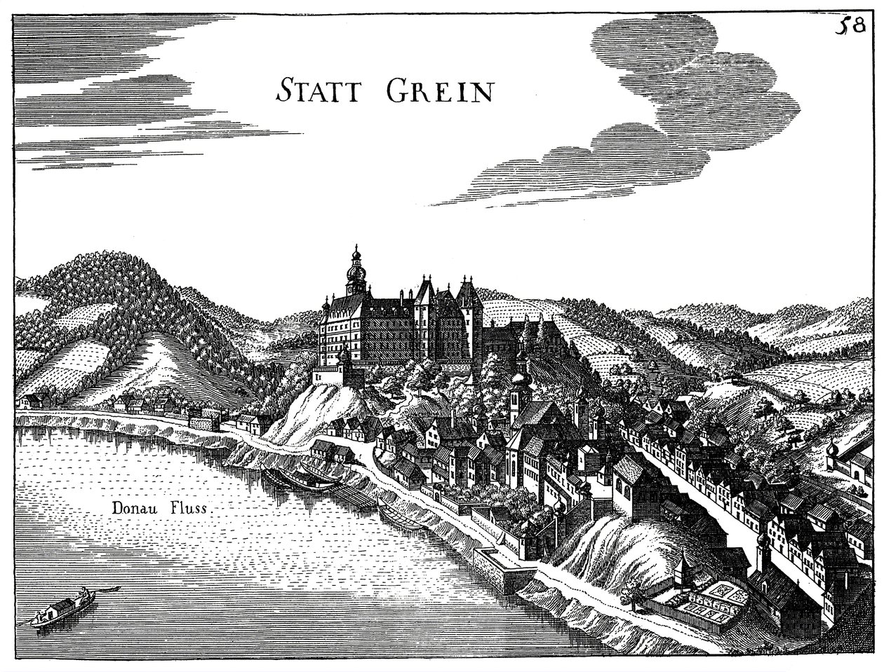 View of the City of Grein by Georg Matthaus Vischer