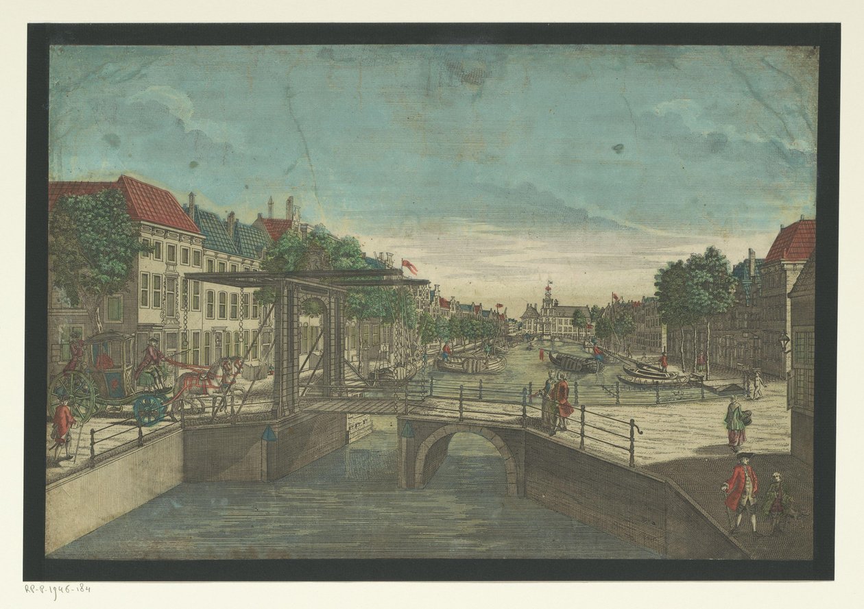 View of the Bierkade in The Hague by Georg Balthasar Probst (possibly)