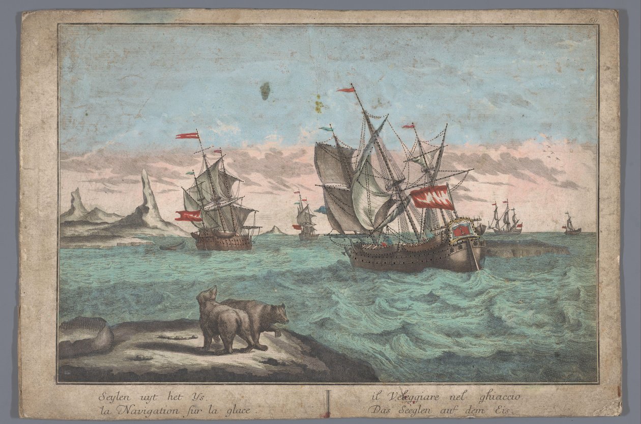 View of the Sailing of Ships on the Ice Sea by Georg Balthasar Probst (possibly)