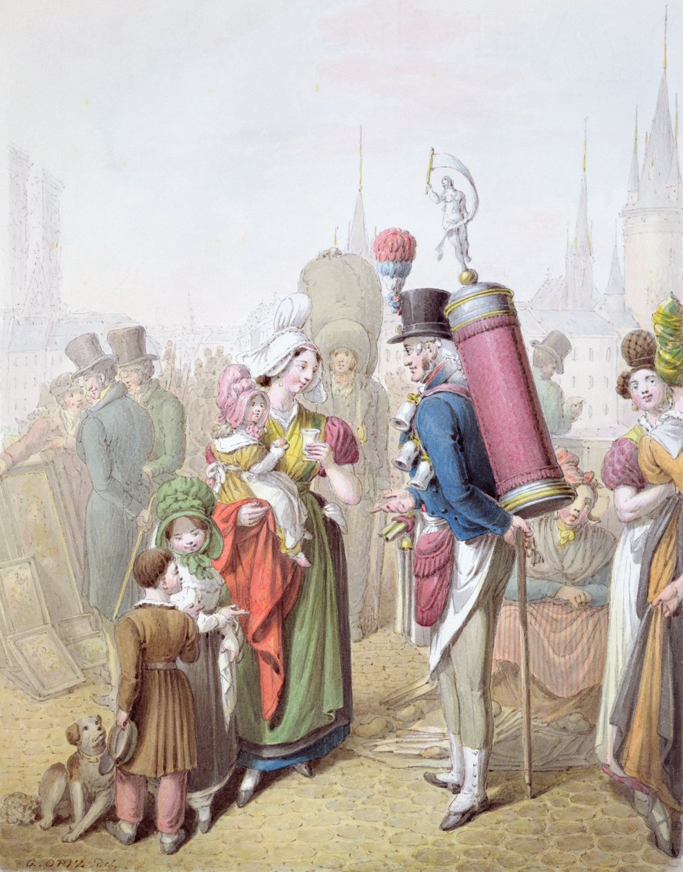 The Pont Notre-Dame, c.1810 by Georg Emanuel Opitz