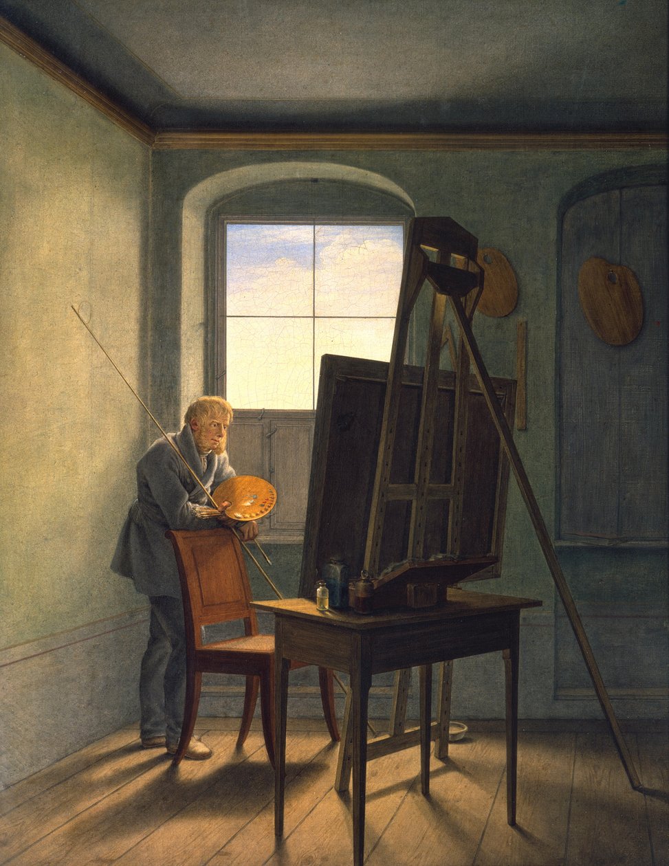 Caspar David Friedrich in His Studio (1812) by Georg Friedrich Kersting