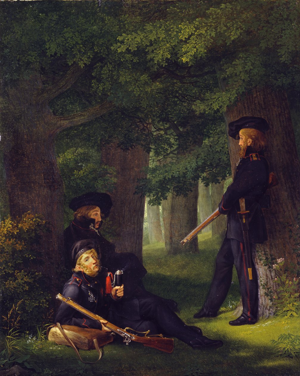 Theodor Körner, Friedrich Friesen and Heinrich Hartmann on Picket Duty by Georg Friedrich Kersting