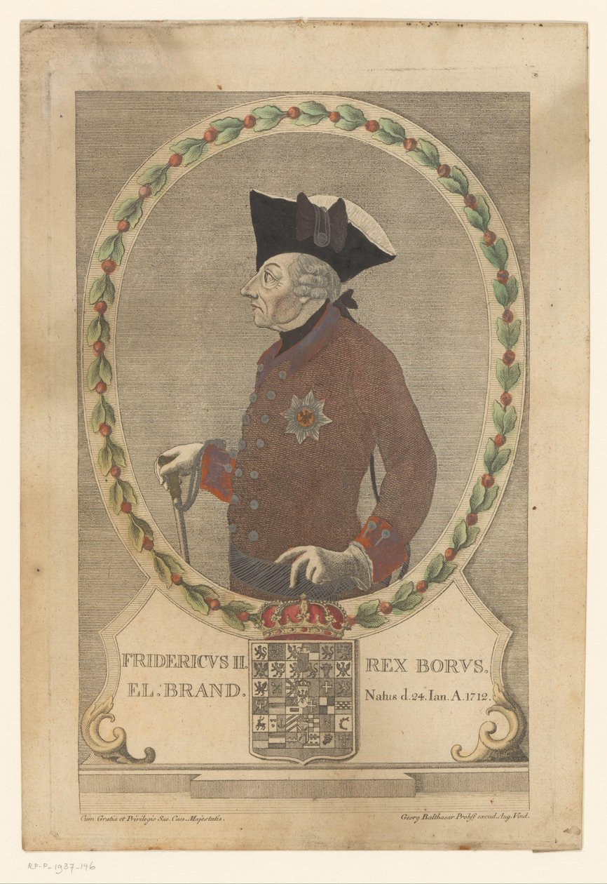 Portrait of Frederick the Great by Georg Mathäus Probst