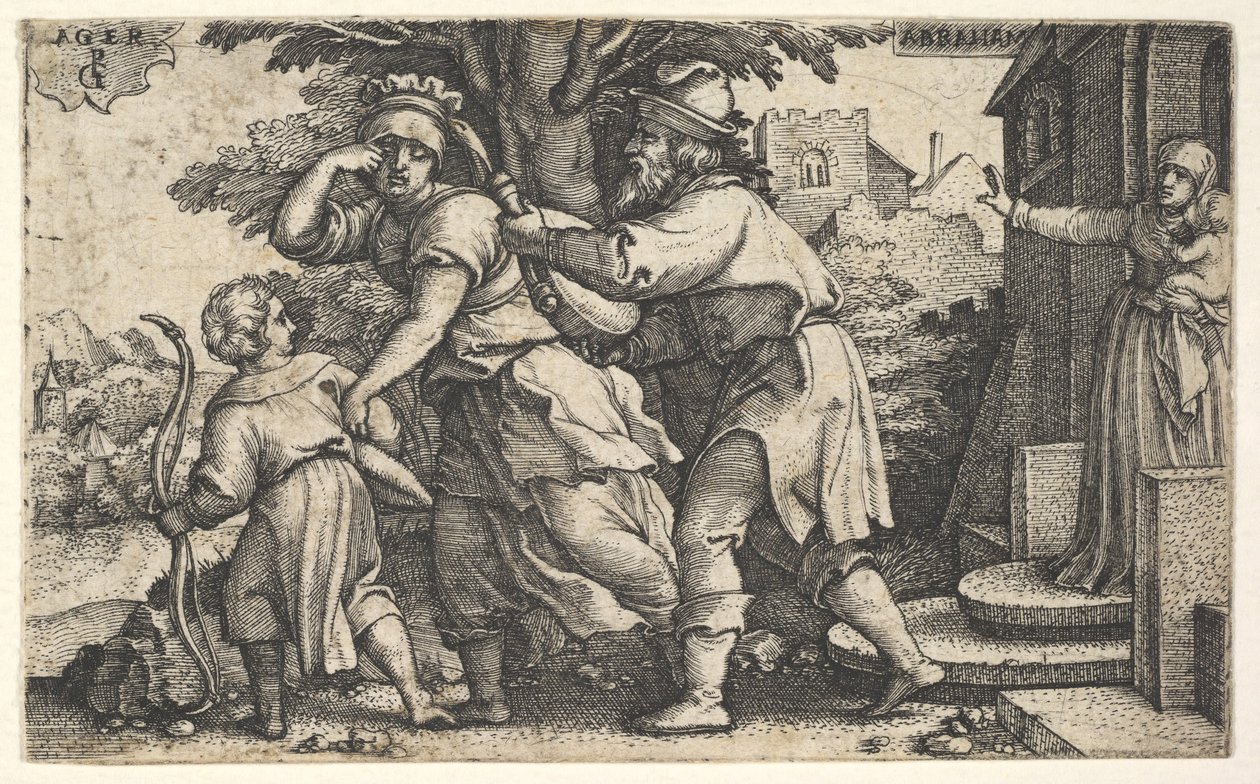 Abraham sending away Hagar and Ishmael by Georg Pencz