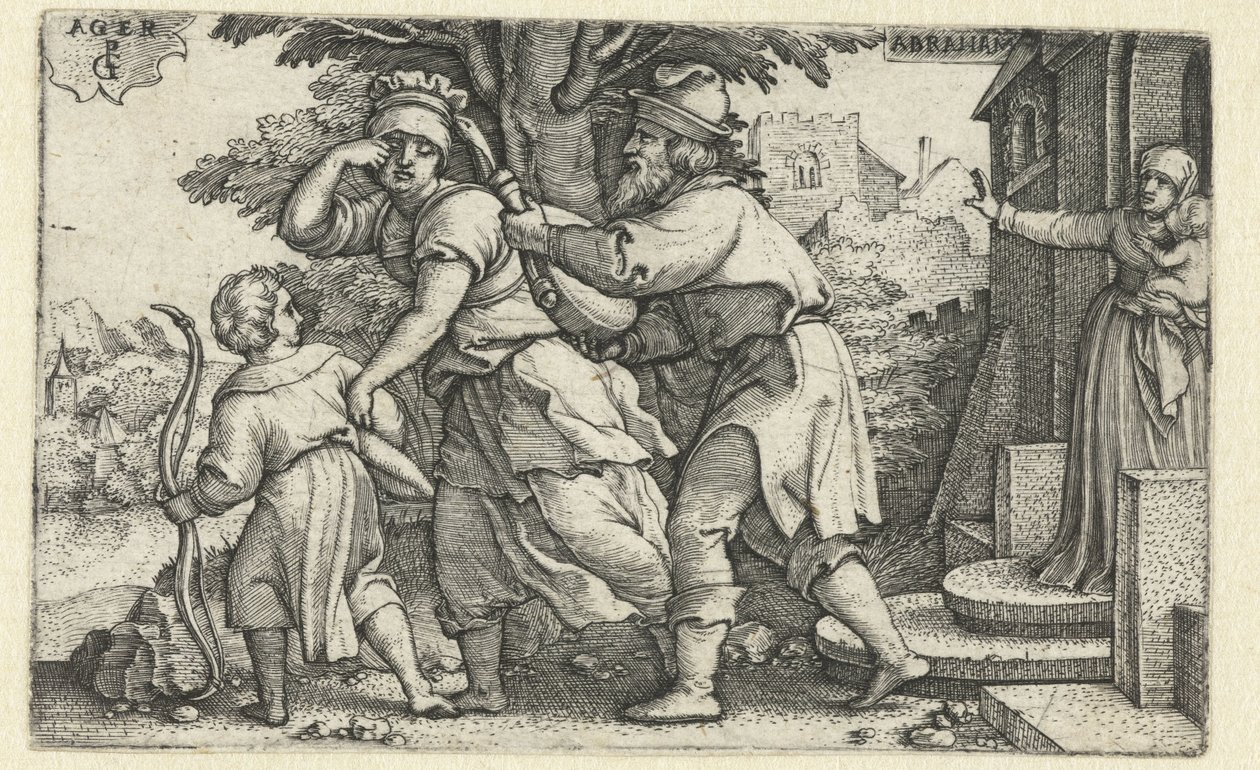 Abraham Expels Hagar and Ishmael (Story of Abraham) by Georg Pencz