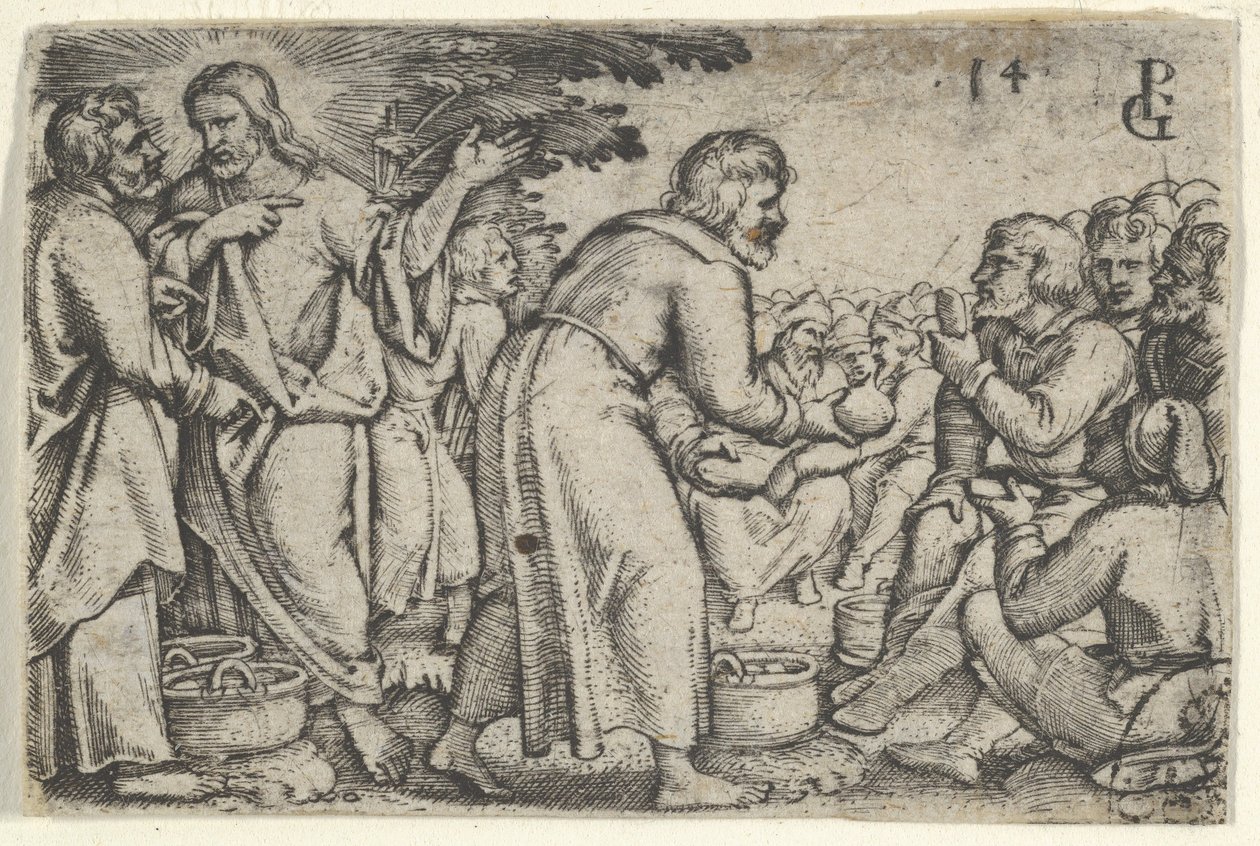 The Miracle of the Loaves and the Fishes by Georg Pencz