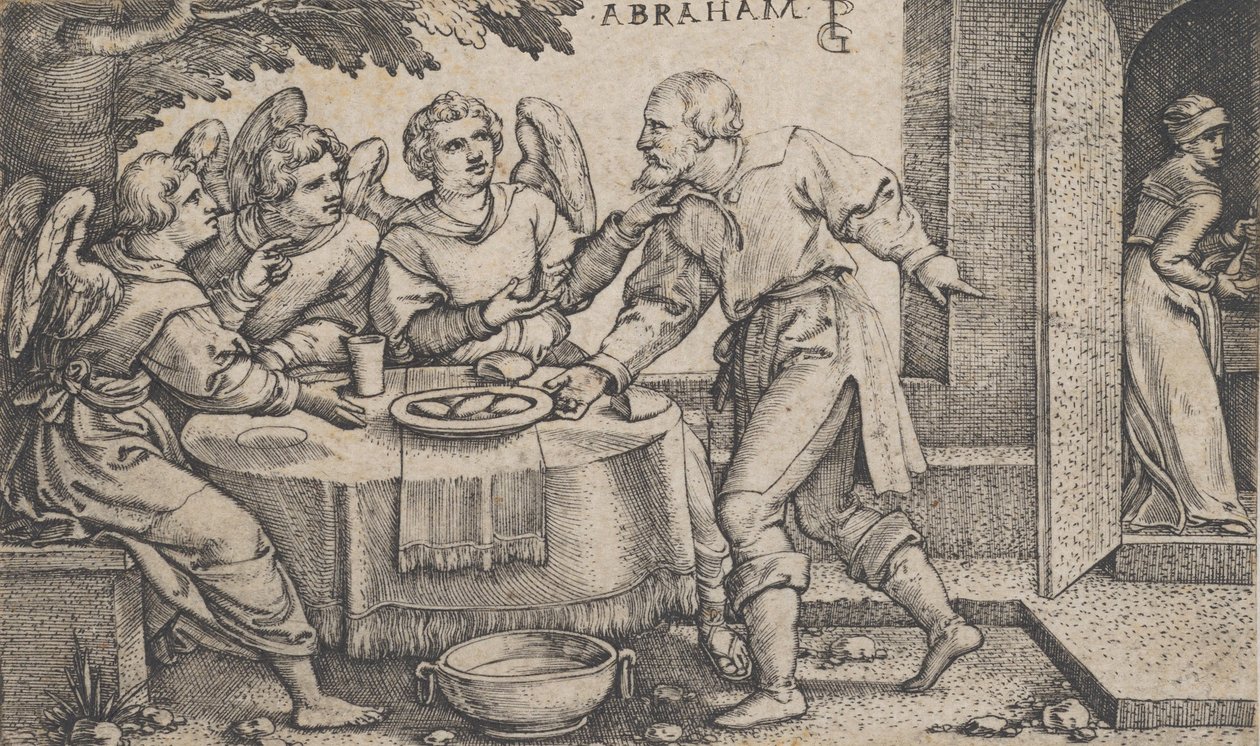 The Three Angels Visiting Abraham, from The Story of Abraham by Georg Pencz