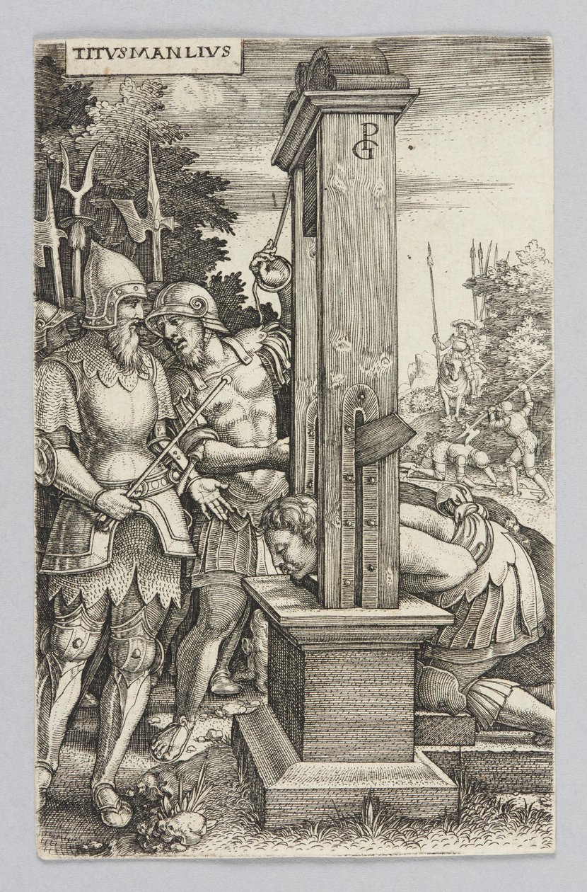 Titus Manlius Assisting at the Execution of His Son by Georg Pencz