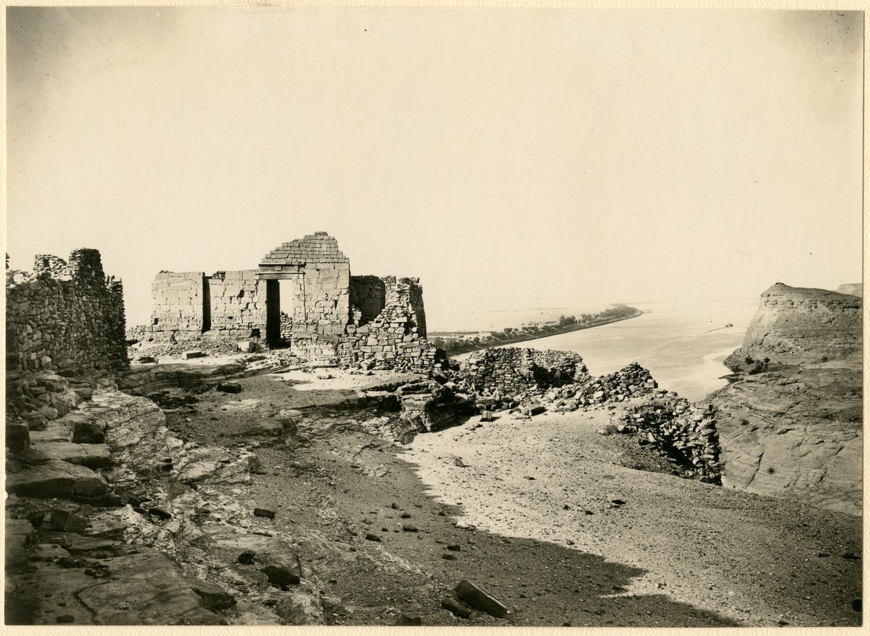 Temple Ruins, with Nile in Background, Qasr Ibrim, Egypt by Georg Steindorff