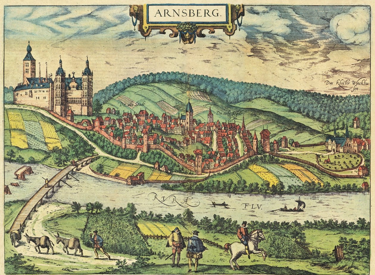 Arnsberg by Georg and Hogenberg Franz (1535-90) Braun