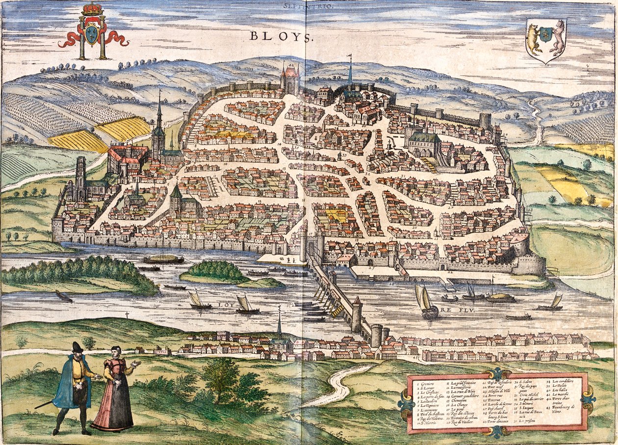 Blois, France by Georg and Hogenberg Franz (1535-90) Braun