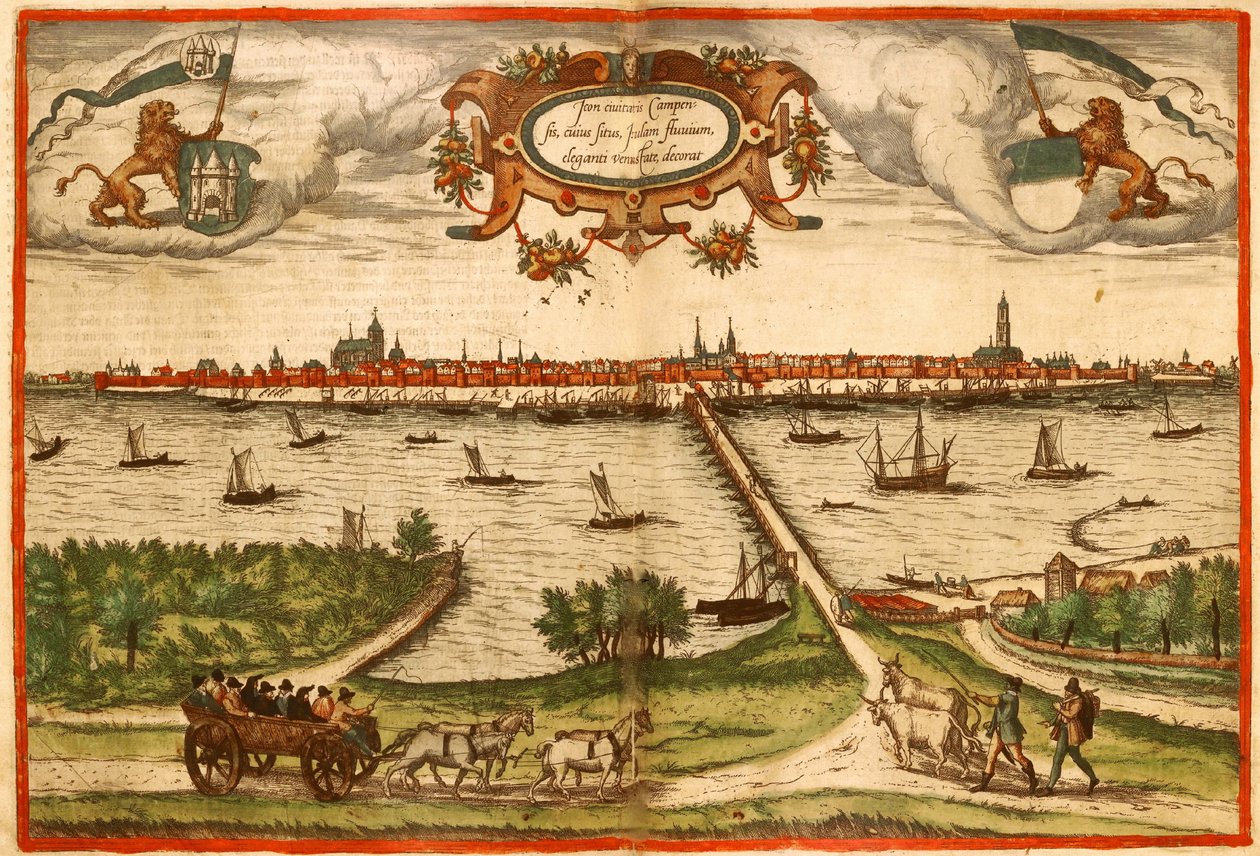 Kampan, Germany by Georg and Hogenberg Franz (1535-90) Braun