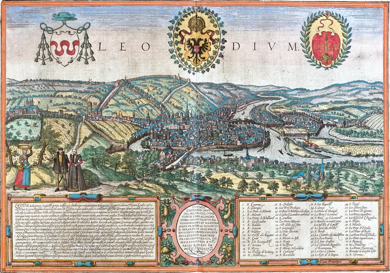 Liege, Belgium by Georg and Hogenberg Franz (1535 90) Braun