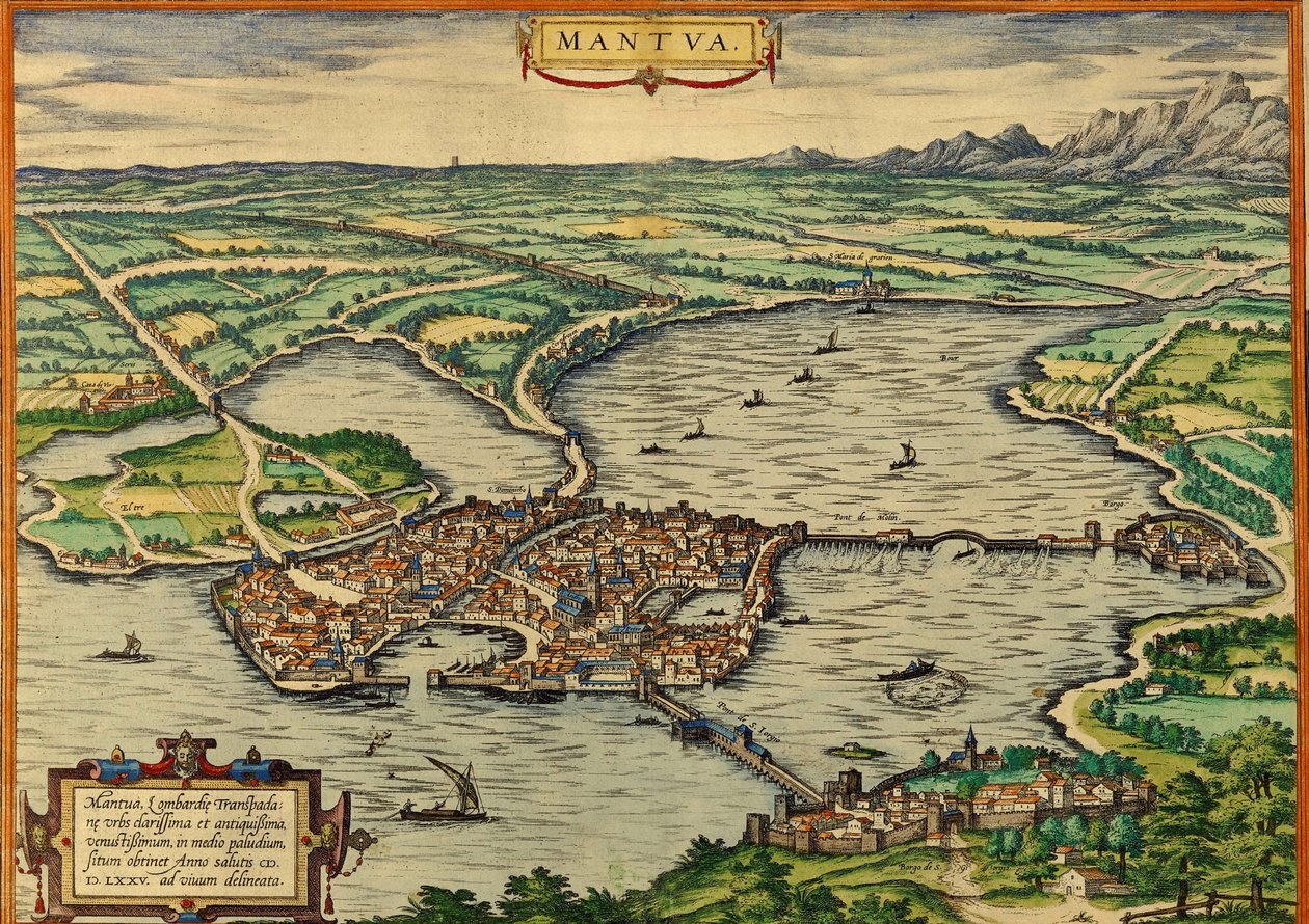 Mantua, Italy by Georg and Hogenberg Franz (1535 90) Braun