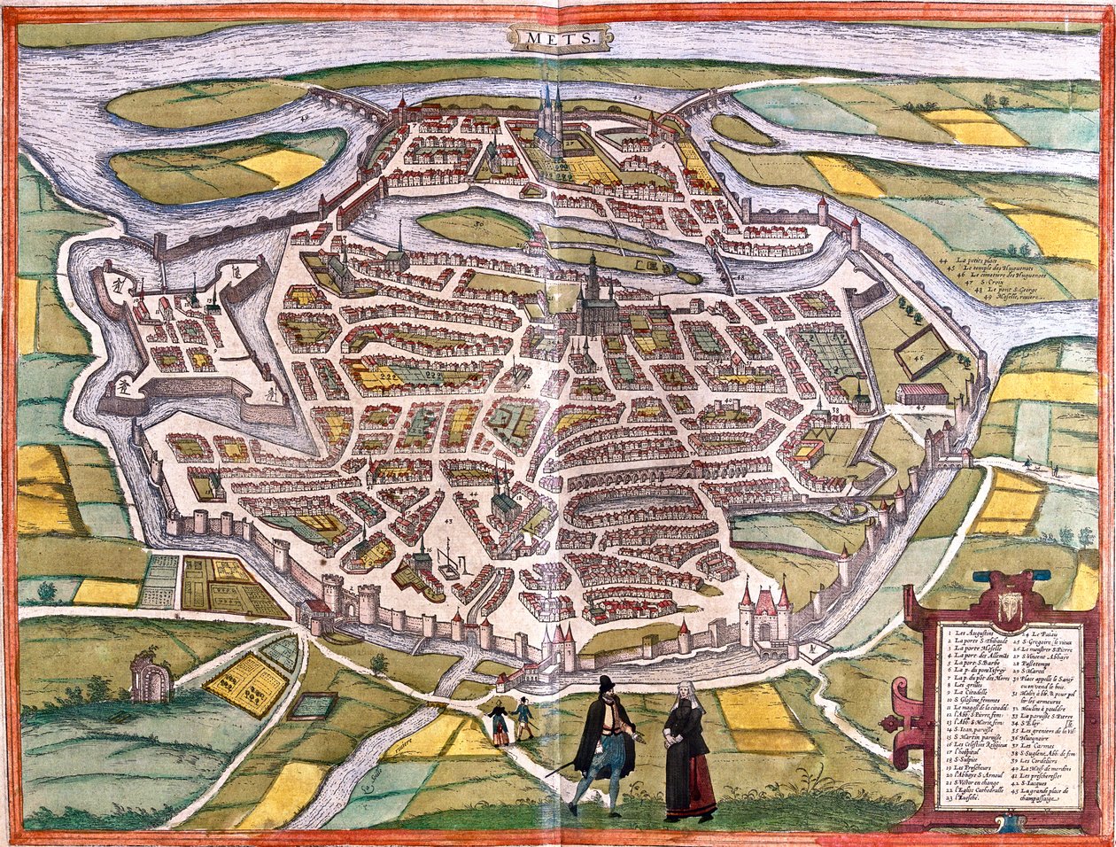 Metz, France by Georg and Hogenberg Franz (1535-90) Braun