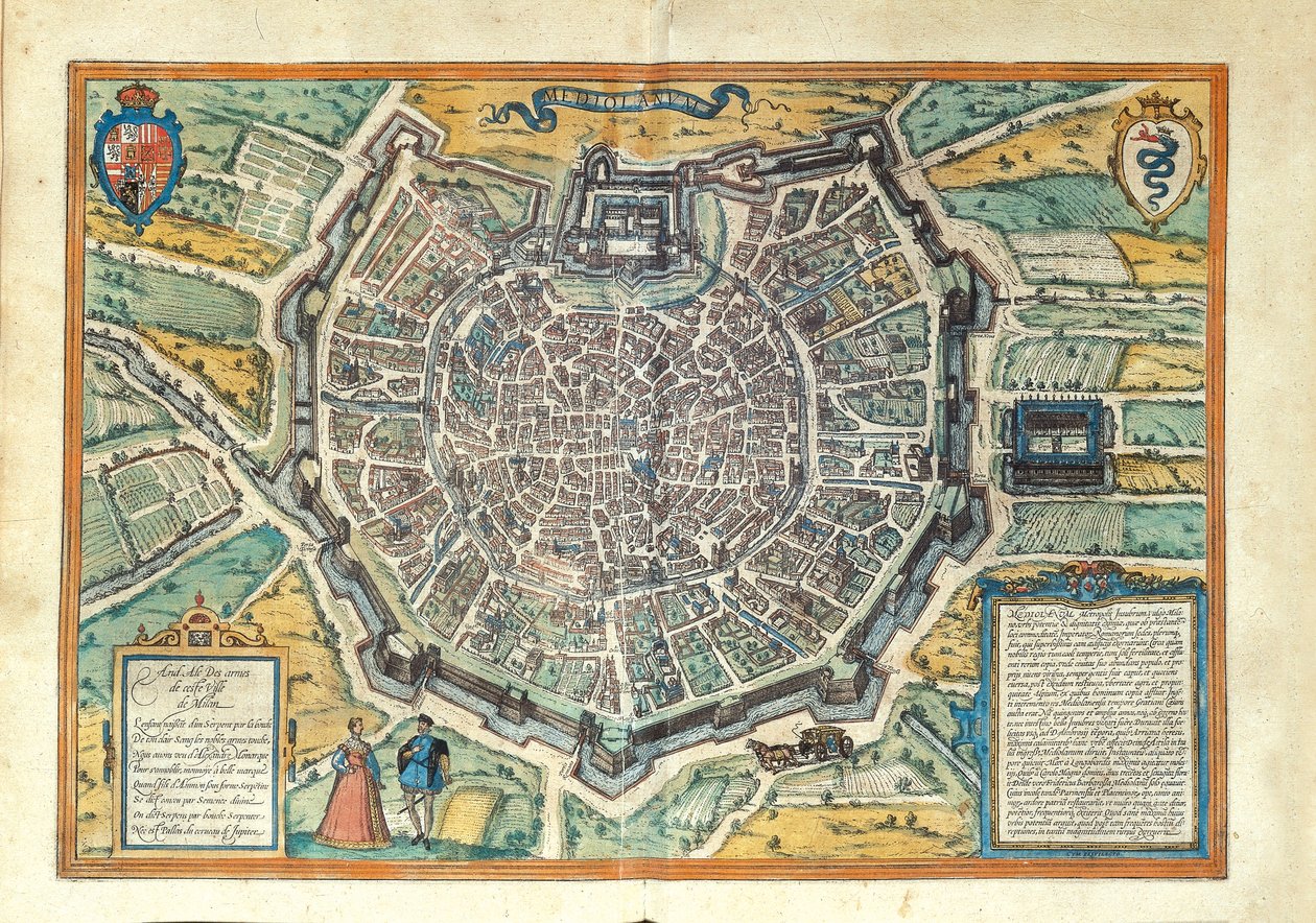 Milan by Georg Braun and Hogenberg Franz