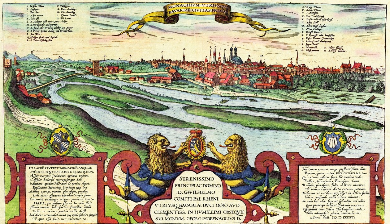 Munich, Munchen, Germany by Georg and Hogenberg Franz (1535 90) Braun