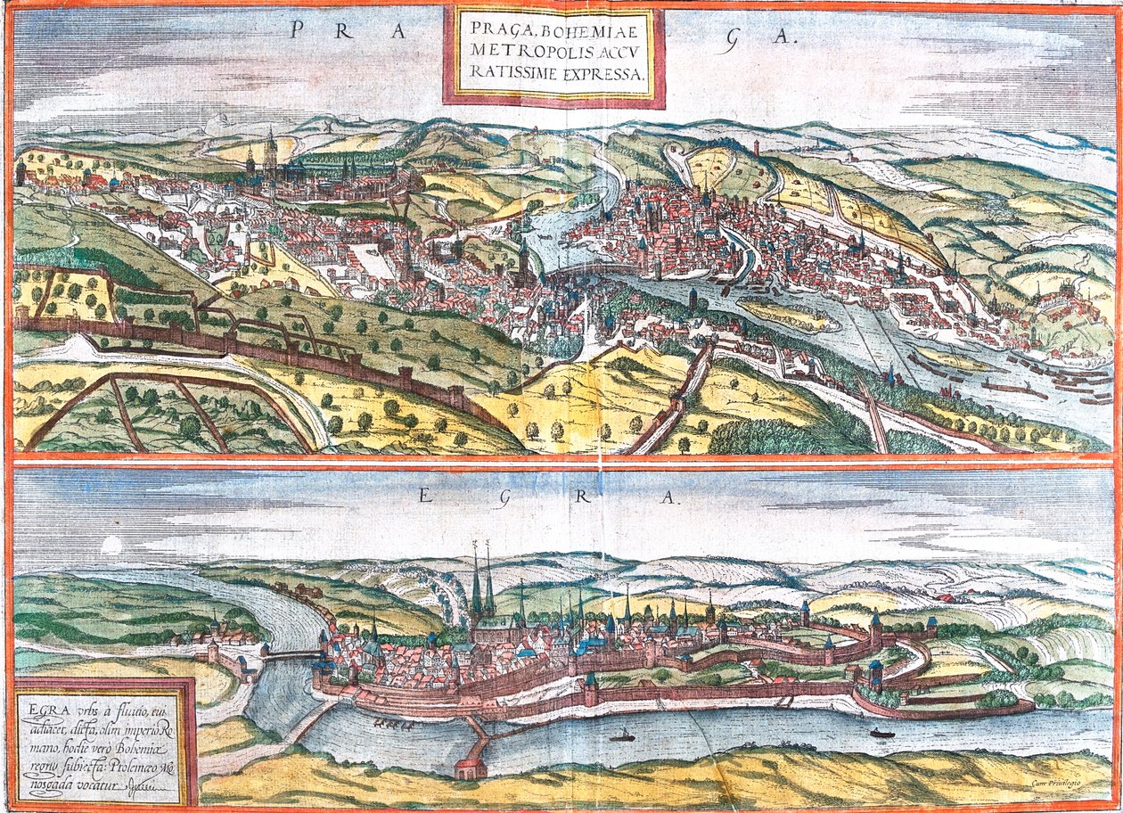 Prague, Cheb, Czech Republic by Georg and Hogenberg Franz (1535 90) Braun