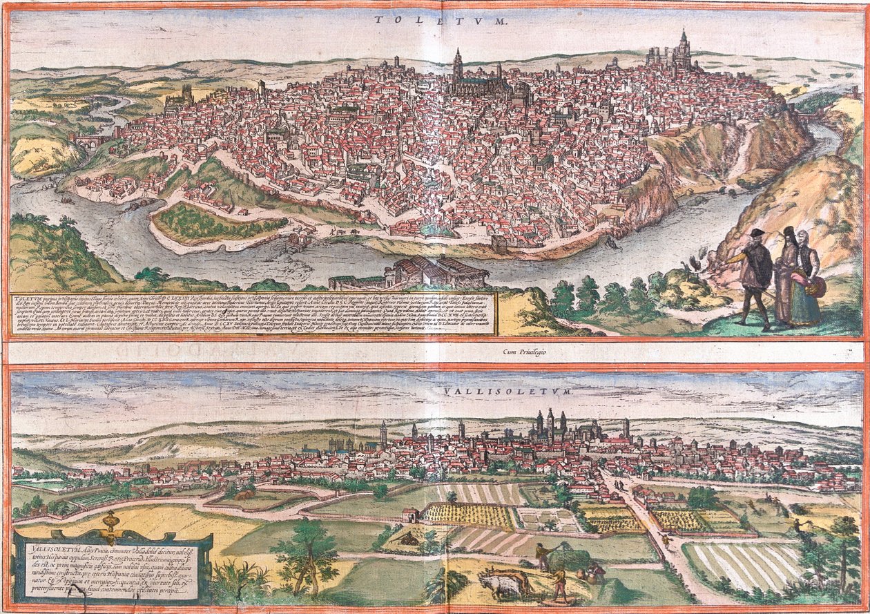 Toledo, Valladolid, Spain by Georg and Hogenberg Franz (1535 90) Braun