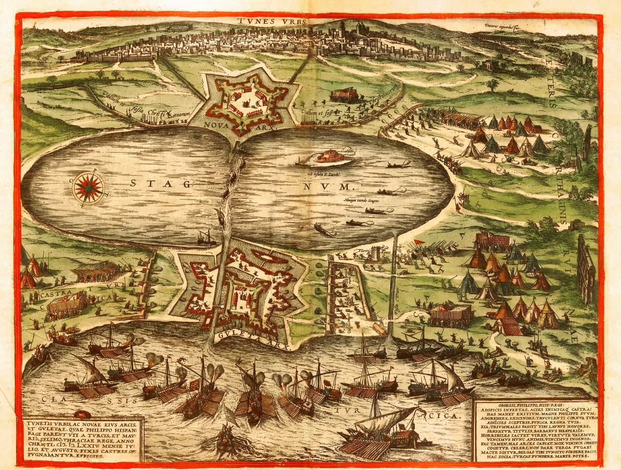 Tunis, Carthage, Tunisia by Georg and Hogenberg Franz (1535-90) Braun