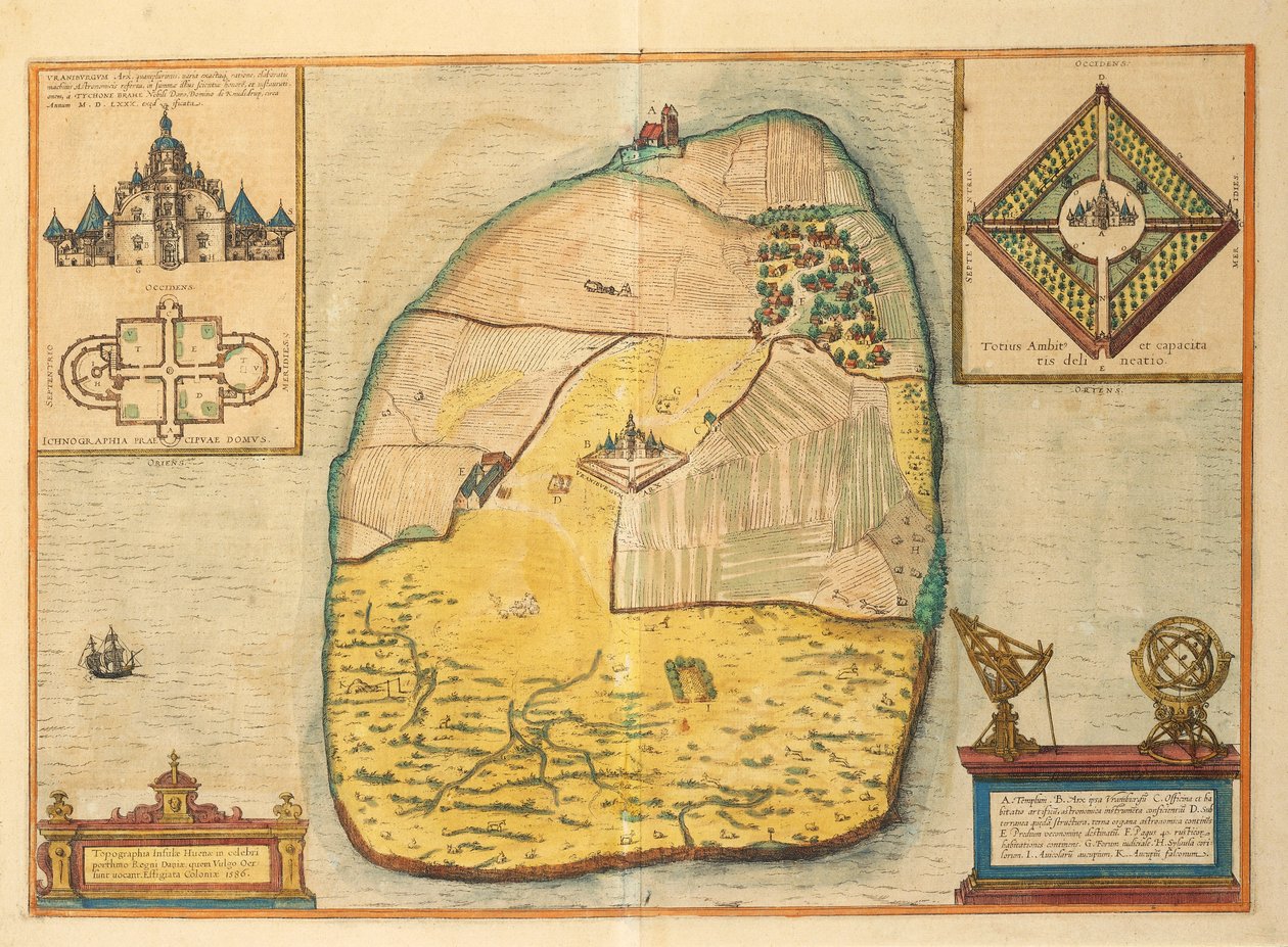 Uranienborg from Civitates Orbis Terrarum by Georg Braun and Hogenberg Franz