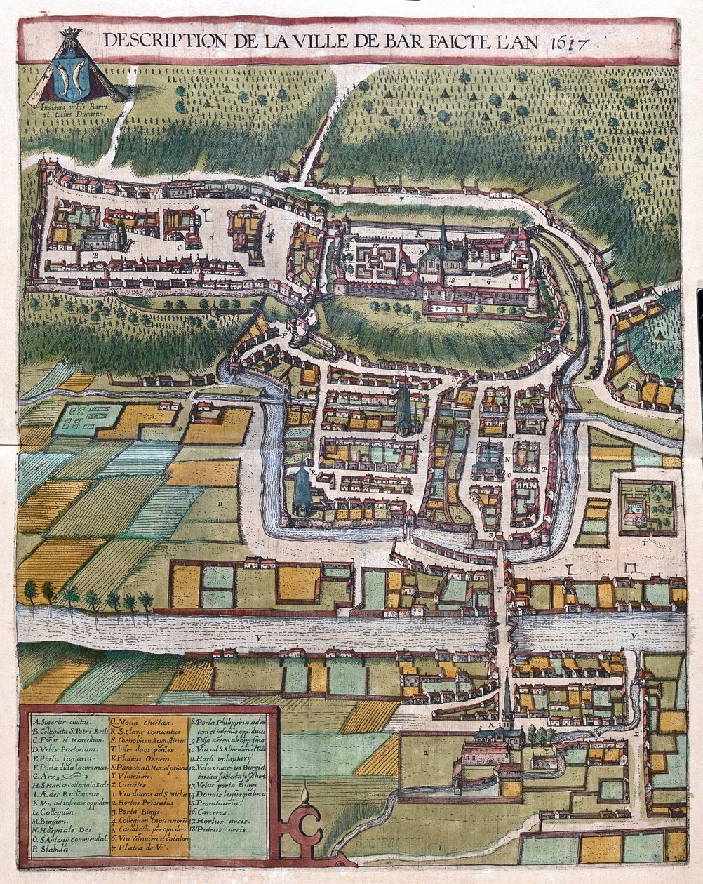 Bar-le-Duc, France by Georg Braun and Hogenberg Franz
