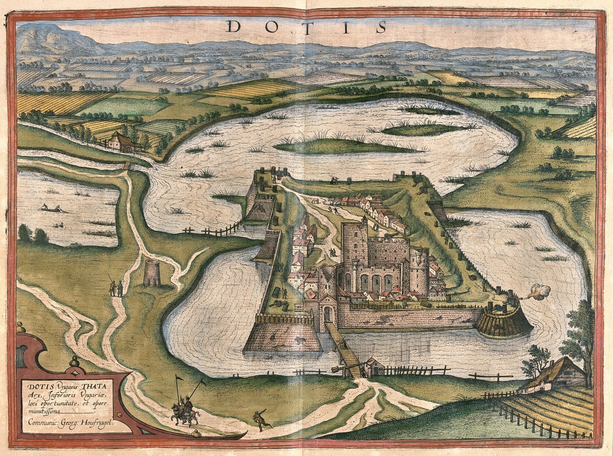 Tata, Hungary (engraving) by Georg Braun and Hogenberg Franz