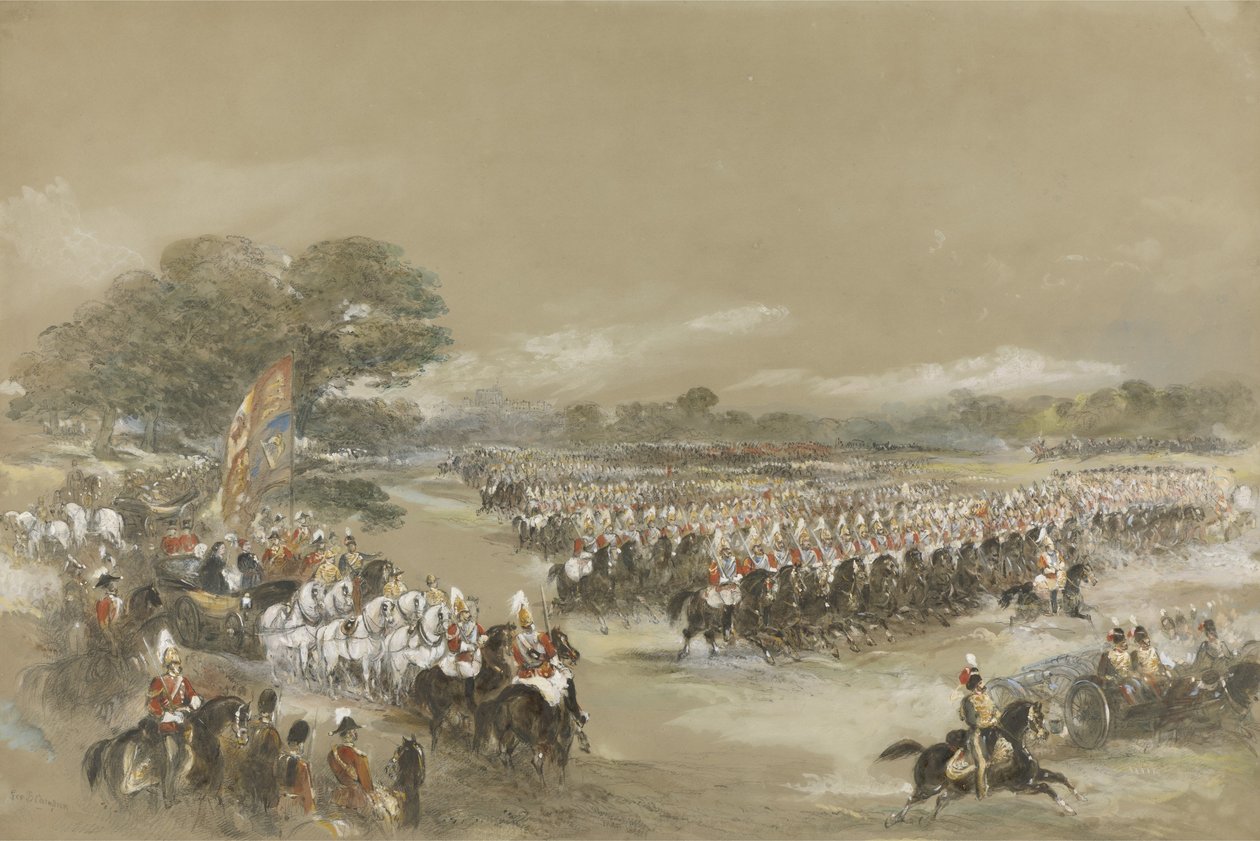 Royal Review at Windsor, Queen Victoria and Khedive Ismail Pashe of Egypt, June 26th, 1868 by George Bryant Campion